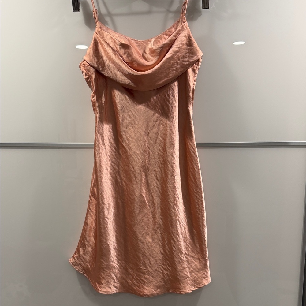 Hello Molly Apricot Satin Dress